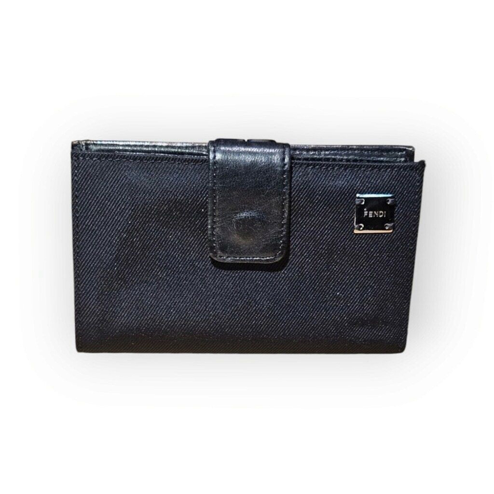 Fendi Black Leather and Canvas Bi-Fold Wallet - Picture 9 of 16